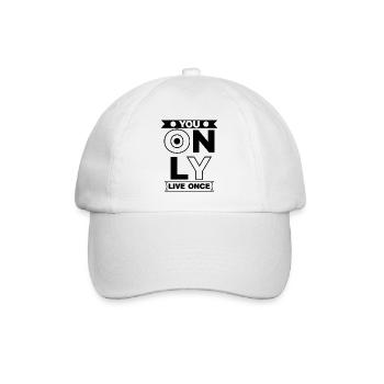 You only live once man lebt nur ein mal Spruch - Baseballkappe - Weiß/Weiß - Vorne