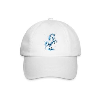 Einhorn Fußball Bunt Schottland Tier Design Print - Baseballkappe - Weiß/Weiß - Vorne