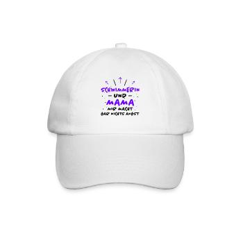 Schwimmerin Spruch Schwimmen Schwimmerin Geschenk - Baseballkappe - Weiß/Weiß - Vorne
