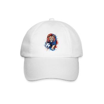 Löwe Fußball Bunt Slowakei Slovakia Design Print - Baseballkappe - Weiß/Weiß - Vorne