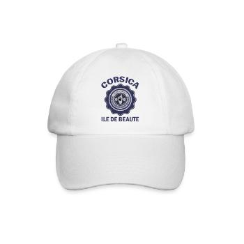 Corsica Ile de Beaute Isula Bella Insel Korsika - Baseballkappe - Weiß/Weiß - Vorne