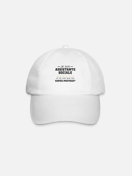 Sozialarbeiterin - Superkraft - Geschenk - Baseballkappe - Weiß/Weiß