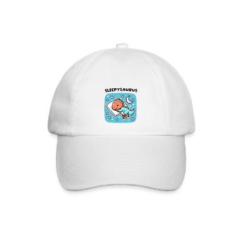 Sleepysaurus Offizielles Schlafoutfit Schlafshirt - Baseballkappe - Weiß/Weiß - Vorne