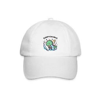 Sleepysaurus Offizielles Schlafoutfit Schlafshirt - Baseballkappe - Weiß/Weiß - Vorne
