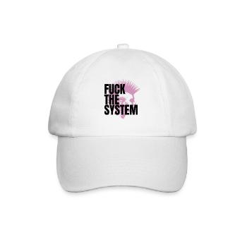 Fuck the System - Baseballkappe - Weiß/Weiß - Vorne