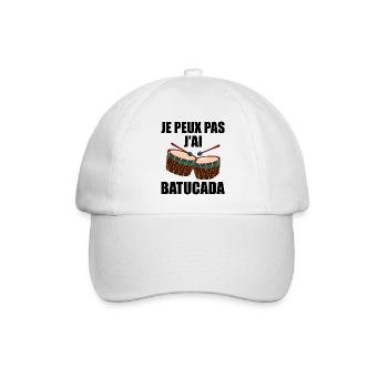 I Can't I Batucada - Humor Musik - Baseballkappe - Weiß/Weiß - Vorne