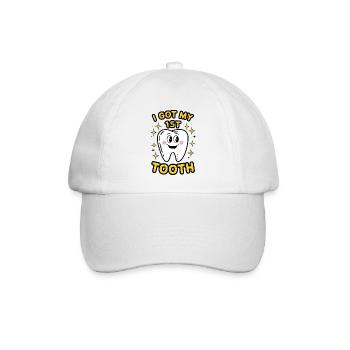 Mein erster Zahn Baby Design - Baseballkappe - Weiß/Weiß - Vorne