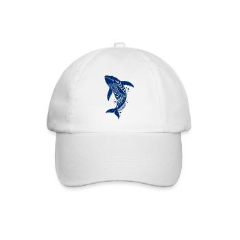 Der blauer Wal fisch - Baseballkappe - Weiß/Weiß - Vorne
