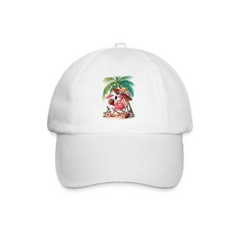 Flamingo im Sommerurlaub Urlaub - Baseballkappe - Weiß/Weiß - Vorne