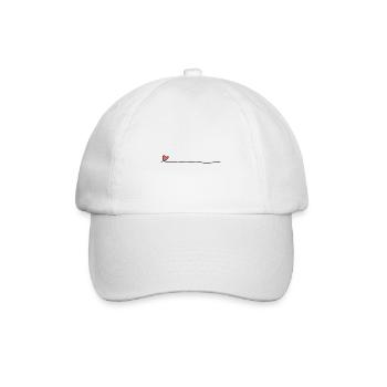 herz linie rot symbol - Baseballkappe - Weiß/Weiß - Vorne