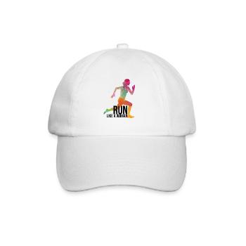 Run like a woman - Baseballkappe - Weiß/Weiß - Vorne