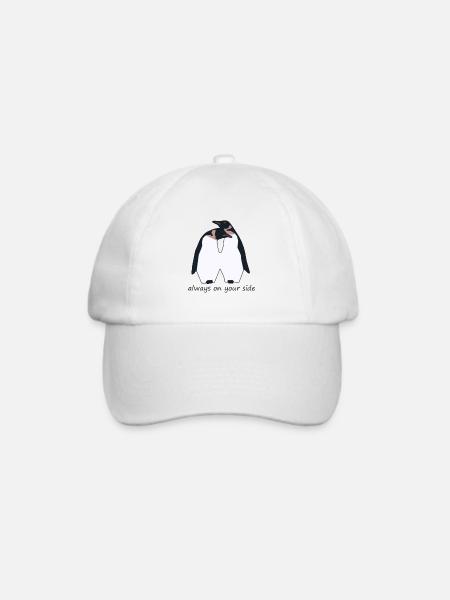 Süßes Pinguinpaar Liebe Love cute Penguin couple - Baseballkappe - Weiß/Weiß