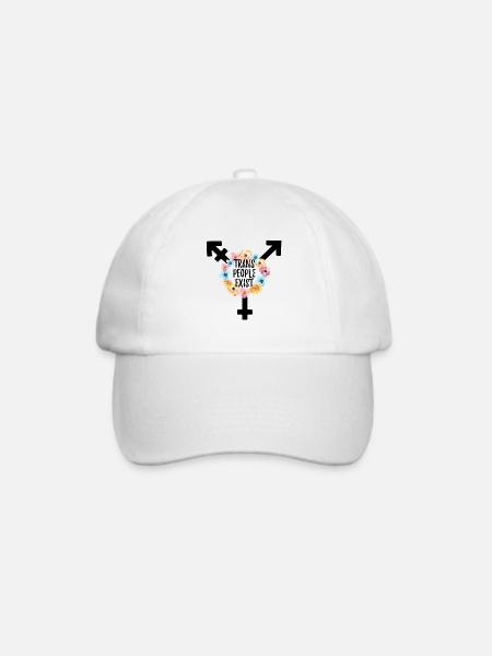 Trans people exist cooler Spruch LGBTQI+ - Baseballkappe - Weiß/Weiß