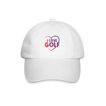 Ich liebe Golf Herz - Baseballkappe - Weiß/Weiß - Vorne