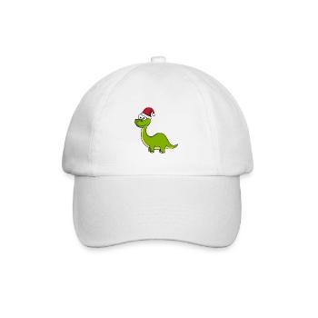 Dinosaurier brontosaurus Weihnachten - Baseballkappe - Weiß/Weiß - Vorne