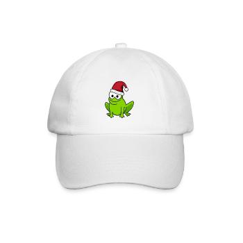 Frosch Comic Weihnachten - Baseballkappe - Weiß/Weiß - Vorne