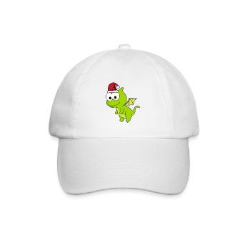Drache Comic Weihnachten - Baseballkappe - Weiß/Weiß - Vorne