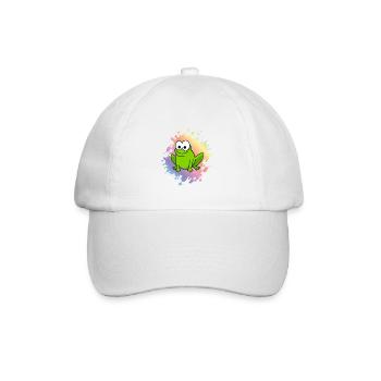 Frosch Comic Tier - Baseballkappe - Weiß/Weiß - Vorne