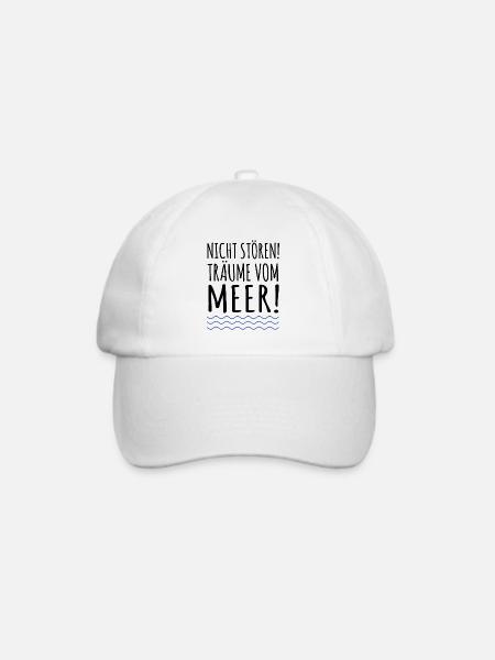 Nicht stören! Träume vom Meer! Meer-Sehnsucht - Baseballkappe - Weiß/Weiß