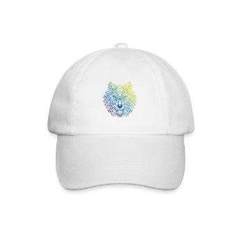 Wolf Mandala Boho - Baseballkappe - Weiß/Weiß - Vorne