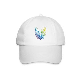 Hirsch Mandala Boho - Baseballkappe - Weiß/Weiß - Vorne
