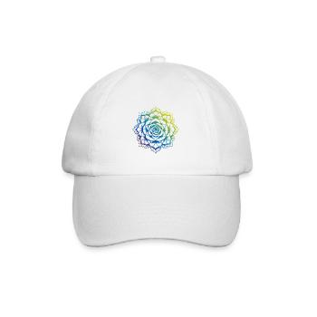 Rose Mandala Boho - Baseballkappe - Weiß/Weiß - Vorne
