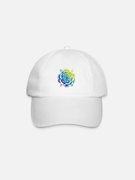 Rose Mandala Boho - Baseballkappe - Weiß/Weiß
