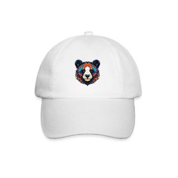 Panda Portrait - Baseballkappe - Weiß/Weiß - Vorne