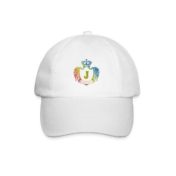 J Buchstabe Wappen - Baseballkappe - Weiß/Weiß - Vorne