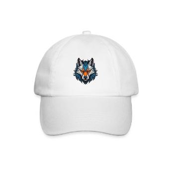 Wolf Kopf - Baseballkappe - Weiß/Weiß - Vorne