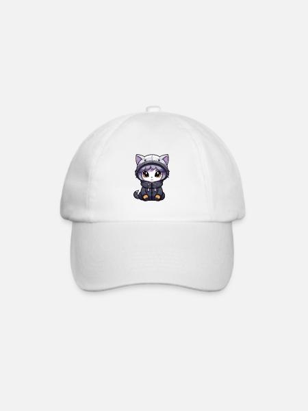 Katze Winter Tier Baby Anime - Baseballkappe - Weiß/Weiß