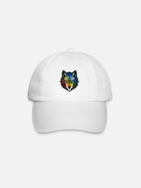Wolf Kopf Bunt - Baseballkappe - Weiß/Weiß