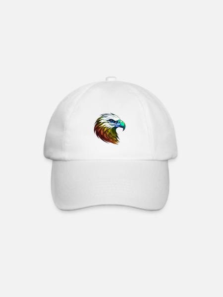 Adler Kopf Bunt - Baseballkappe - Weiß/Weiß