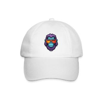 Gorilla Kopf Porträt Cool - Baseballkappe - Weiß/Weiß - Vorne