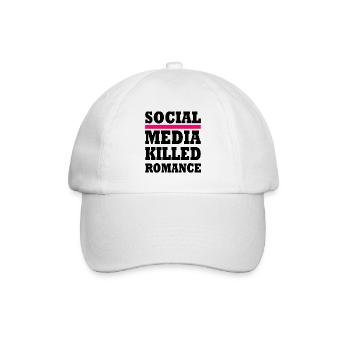 social media killed romance - Baseballkappe - Weiß/Weiß - Vorne