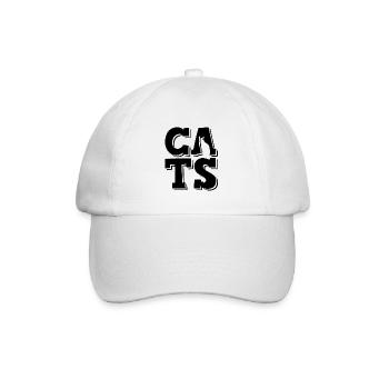 katze katzen spruch - Baseballkappe - Weiß/Weiß - Vorne