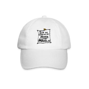 Bin bei meinen Mädels/Freundinnen - Baseballkappe - Weiß/Weiß - Vorne