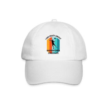 Badminton Federball Badmintonspieler Schokolade - Baseballkappe - Weiß/Weiß - Vorne