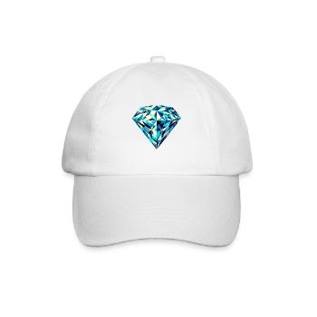Geometrische Brillanz: Lebendiges Diamantdesign - Baseballkappe - Weiß/Weiß - Vorne