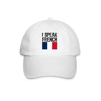 Ich spreche Französisch lustiges Geschenk für Reisen Frankreich Flagge - Baseballkappe - Weiß/Weiß - Vorne