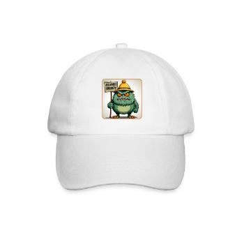 Schlecht gelaunt und mürrisch grantiges Männchen - Baseballkappe - Weiß/Weiß - Vorne