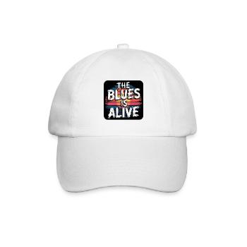 Der Blues lebt Vintage Blues Design für Bluesfans - Baseballkappe - Weiß/Weiß - Vorne