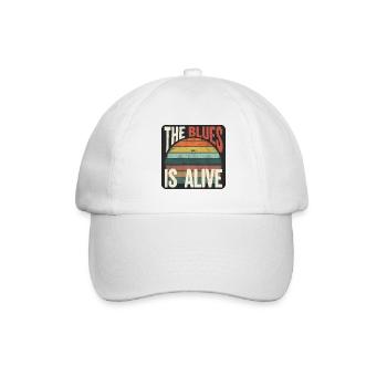 Der Blues lebt Vintage Blues Design für Bluesfans - Baseballkappe - Weiß/Weiß - Vorne