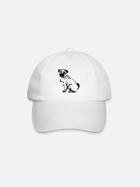 Mops Hunde Hund Pug Wilsigns - Baseballkappe - Weiß/Weiß