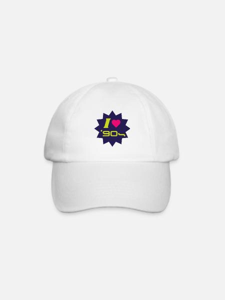 Ich liebe die 90er Ich liebe den Funky House der 90er - Baseballkappe - Weiß/Weiß