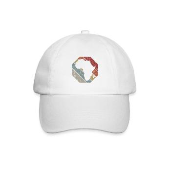 Afrika Safari Africa Geschenk Retro Südafrika Afro - Baseballkappe - Weiß/Weiß - Vorne