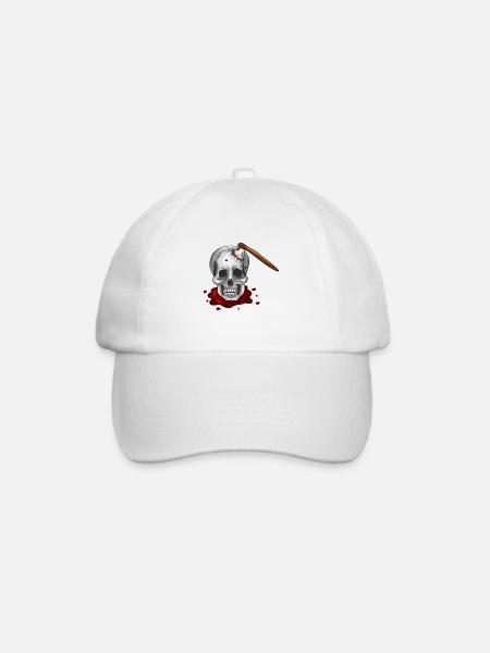 Totenkopf mit Axt - Baseballkappe - Weiß/Weiß