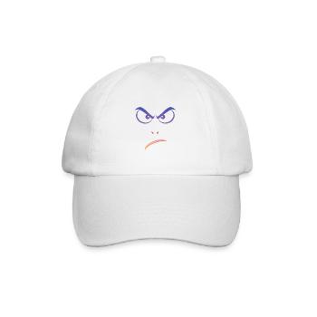 angry shirt, grimmiger Blick, angry eyes - Baseballkappe - Weiß/Weiß - Vorne