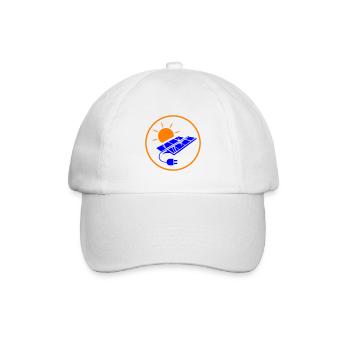 Solar Energie Photovoltaik Anlage Symbol - Baseballkappe - Weiß/Weiß - Vorne