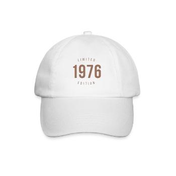 1976 Limited Edition Retro Style Geburtstagsgeschenk - Baseballkappe - Weiß/Weiß - Vorne